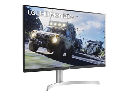 LG 32UN550-W - Écran LED - 32 (31.5 visualisable) - 3840 x 2160 4K @ 60 Hz - VA - 350 cd/m² - 3000:1 - HDR10 - 4 ms - 2xHDMI, DisplayPort - haut-parleurs - blanc, argent