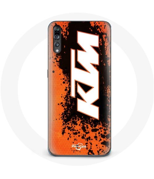 Coque pour Huawei p20 KTM Logo blanc fond orange Maniacase