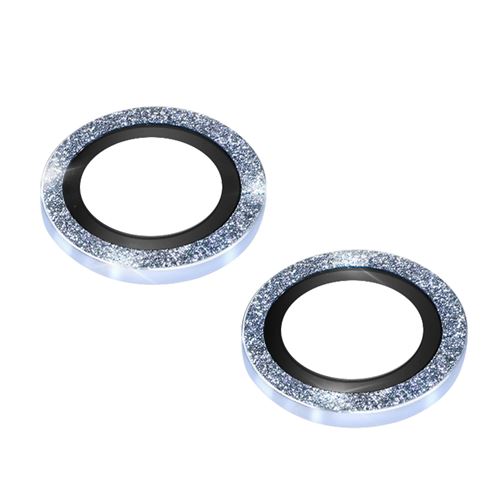 Film caméra pour iPhone 14 et 14 Plus Verre trempé 9H 0.2mm Contour pailleté Avizar bleu clair