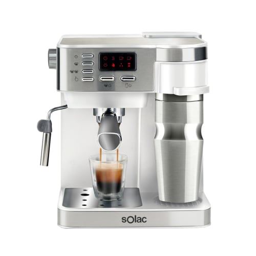 Combine Expresso Cafetiere Solac CE4497 S92011600 1.2L 850W 240V 320mL Acier Inoxydable Arrêt Automatique Inox
