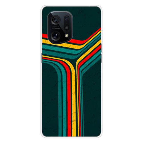 Coque en silicone imprimée compatible Oppo Find X5 Retro lines