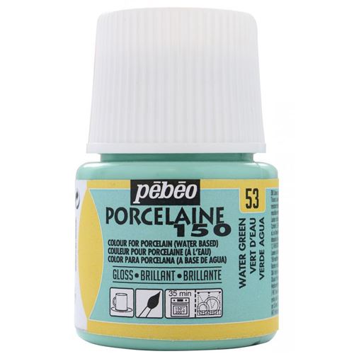 Peinture &agrave; l'eau brillante pour porcelaine - vert d'eau 45 ml 024053