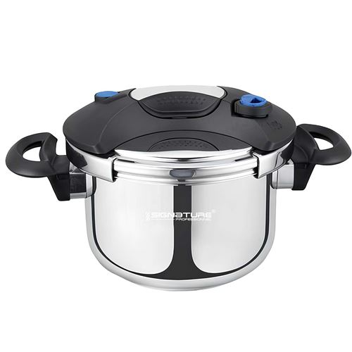 Non Communiqué Noir / Argent Autocuiseur Inox 7L Antiadhésif Tous Feux Induction Fermeture Sécurisé Signature