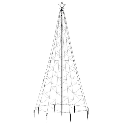 Arbre de Noël avec poteau en métal 500 LED blanches froides 3m