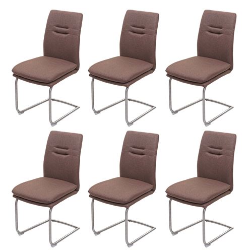 Mendler Marron Lot De 6 Chaise H. 92 Cm Non Pliable Interieur En Metal - Image 3