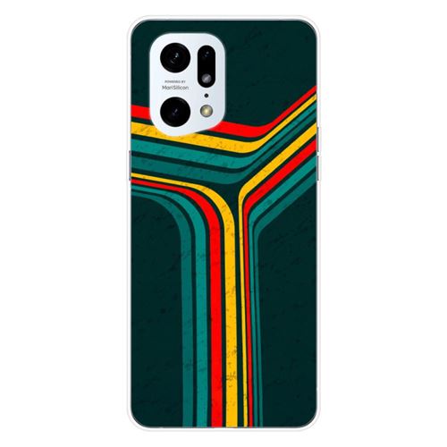 Coque en silicone imprimée compatible Oppo Find X5 Pro Retro lines