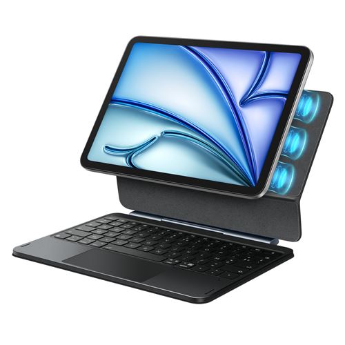 Compatible avec Apple iPad Air 13 (M3/M2) & Pro 12.9 3e-6e Gén | Étui Clavier MICREAR | AZERTY, Trackpad, Magnétique Flottant, Coque de Luxe