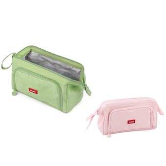 Trousse Scolaire Fille 4 Compartiments - Rose, Grande Capacité 21.5x12.5x9.5 Cm, Idéale Pour Stylos Et Fournitures