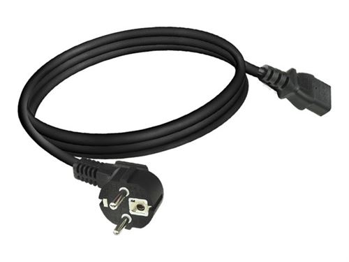 ACT - Câble d'alimentation - CEE 7/7 (M) incliné pour IEC 60320 C13 droit - CA 250 V - 6 A - 2 m - noir