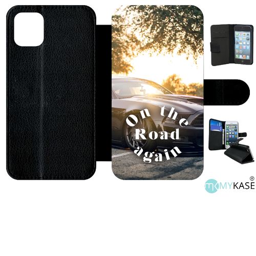 Etui My-Kase pour iPhone 11 - on the road again - Simili-cuir Noir