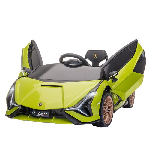 Voiture &eacute;lectrique enfant de sport supercar 12 V - V. max. 5 Km/h effets sonores + lumineux vert