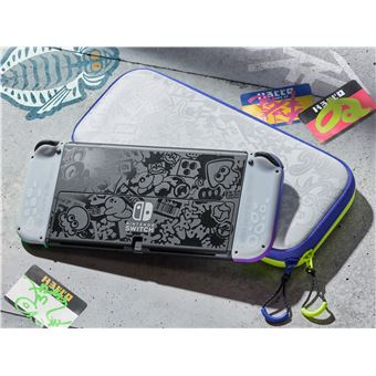 Pochette de transport Nintendo Switch model OLED édition Splatoon 3 et écran de protection