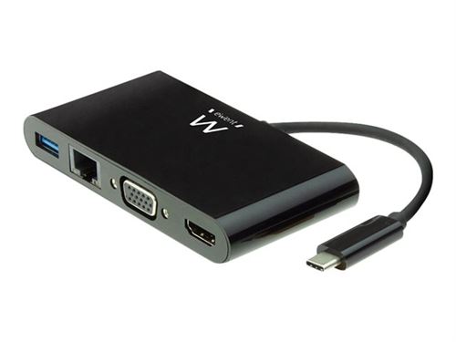 Ewent - Station d'accueil - USB-C 3.2 Gen 1 - VGA, HDMI - GigE