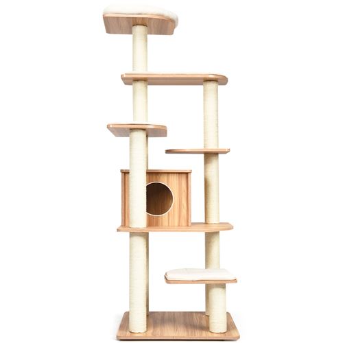 arbre à chat GIANTEX avec plateformes et colonnes en sisal, griffoir pour chat géant de hauteur 175 cm