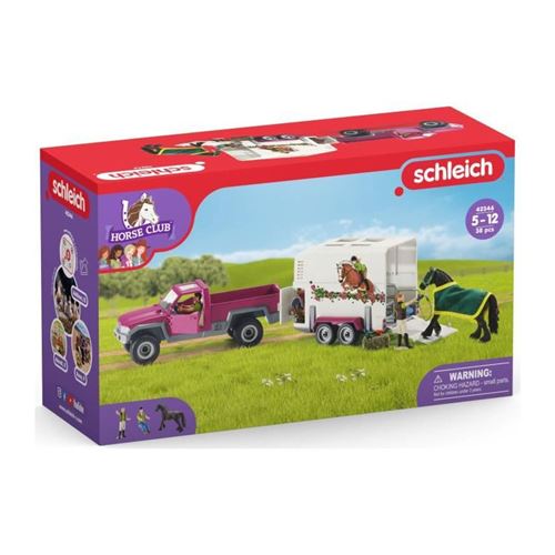 Set Grand Voyage Équestre Schleich Horse Club - Voiture + Remorque - Figurines Articulées