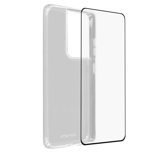 Coque pour Samsung Galaxy S21 Ultra Souple et Film Écran Verre Trempé 9H 4smarts Noir