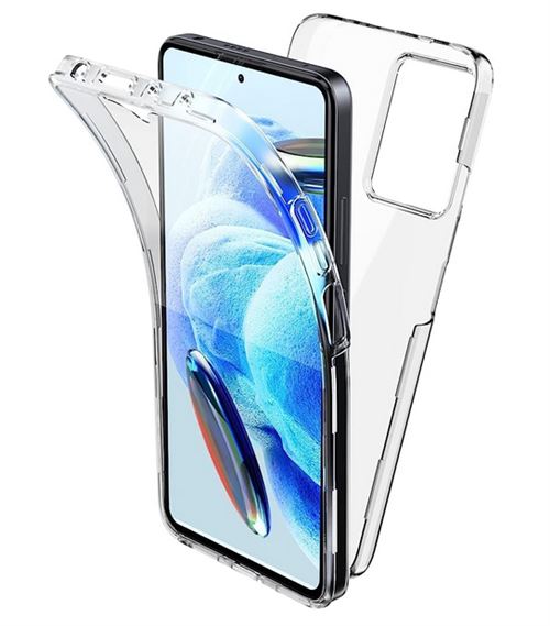Coque pour Xiaomi Redmi Note 13 Pro 4G / Poco M6 Pro 4G - housse etui silicone gel 360 integrale + verre trempe - TRANSPARENT - htdmobiles