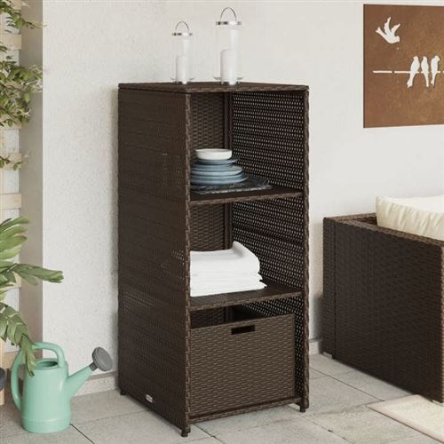 VidaXL - Armoire de rangement de jardin rotin synthétique, One Size, Marron