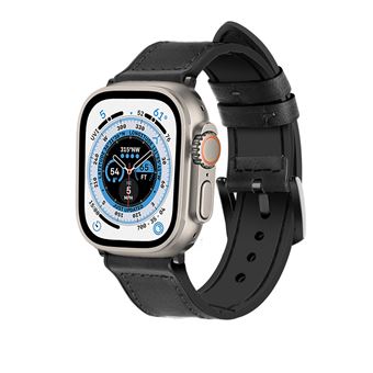 Bracelet cuir Apple Watch Ultra (blanc/gris) 