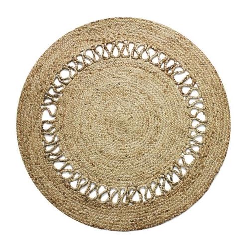 Tapis DECO Jute diam 90 cm - Vague Dentelle