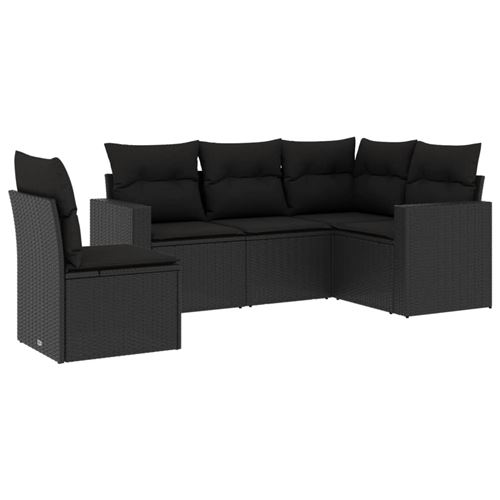 VidaXL - Garten sofagarnitur poly-rattan, One Size, Schwarz