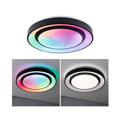 Plafonnier PAULMANN Rainbow Dynamic RGBW LED 475mm Blanc/Noir