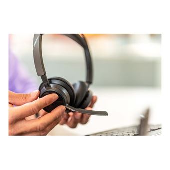 Poly Voyager Focus 2 - Micro-casque - sur-oreille - Bluetooth - sans fil, filaire - USB-A - noir