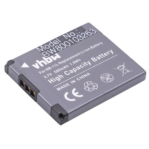 vhbw 1x Batterie compatible avec Canon PowerShot SX430 IS appareil photo (500mAh, 3,7V, Li-ion)