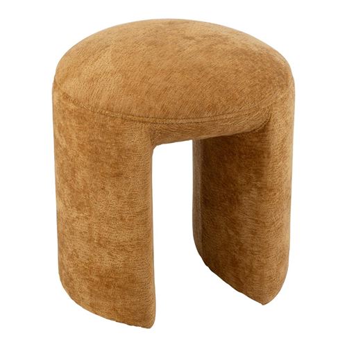 Non Communiqué Jaune Pouf Rond Design "Anise" 44Cm Ocre
