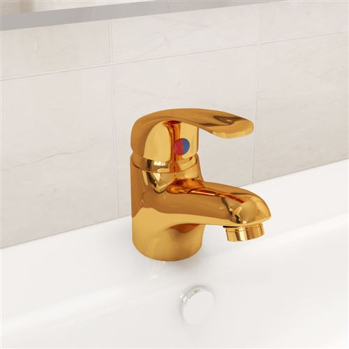 Vidaxl Mitigeur Lavabo Doré - Image 3