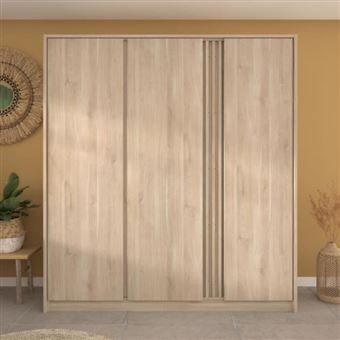 Armoire de chambre  Chene  3 portes  185   52   203 cm  PARISOT - 1