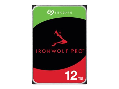 Seagate IronWolf Pro ST12000NT001 - Disque dur - 12 To - interne - 3.5" - SATA 6Gb/s - 7200 tours/min - mémoire tampon : 256 Mo - avec 3 ans de Seagate Rescue Data Recovery