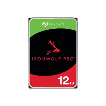 Seagate IronWolf Pro ST12000NT001 - Disque dur - 12 To - interne - 3.5" - SATA 6Gb/s - 7200 tours/min - mémoire tampon : 256 Mo - avec 3 ans de Seagate Rescue Data Recovery - 1