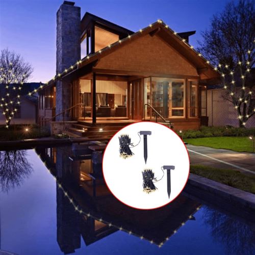 Vidaxl guirlande lumineuse solaire led 2 pcs blanc chaud 274770