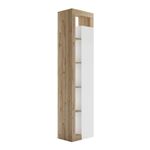 Colonne de rangement avec étagères blanc laqué et aspect bois finition Cadiz - ARTURO - ALTOBUY
