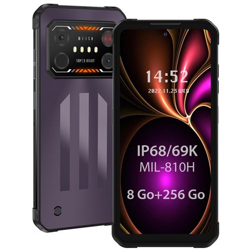 IIIF150 Air1 Ultra Smartphone Robuste 256Go 6,8 64MP Caméra + 20MP IR Vision Nocturne NFC Double SIM GPS - Violet