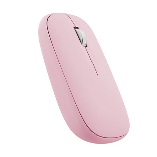 T'nB iClick DUAL CONNECT - Souris - 3 boutons - sans fil - Bluetooth, 2.4 GHz - récepteur sans fil USB - rose - boîte de suspension