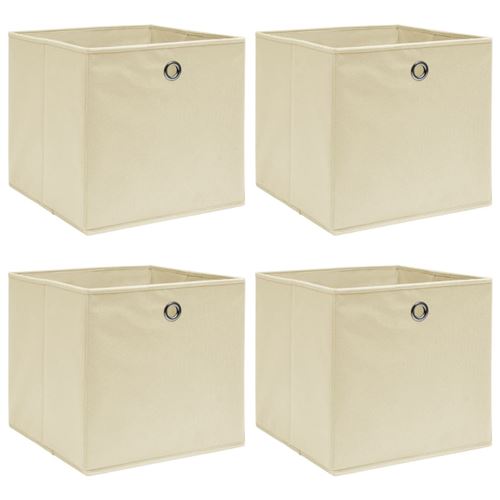 Non Communiqué Crème Vidaxl Opbergboxen 4 St 32X32x32 Cm Stof Crãmekleurig288357