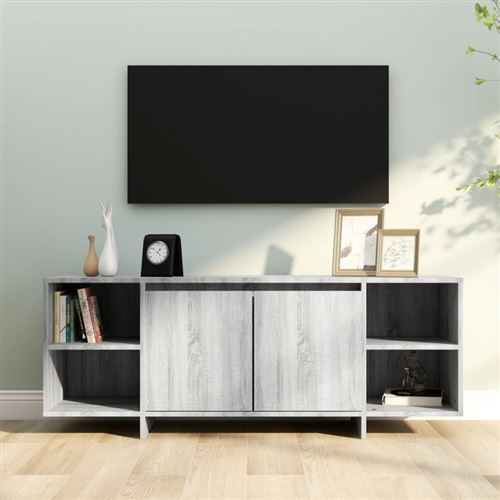 vidaXL Meuble TV Sonoma gris 130x35x50 cm Aggloméré