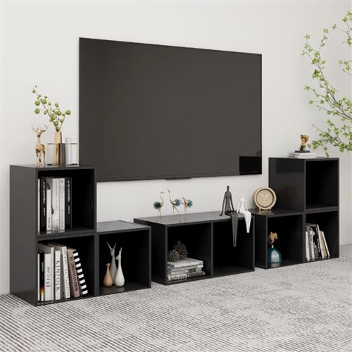 vidaXL Ensemble de meubles TV 6 pcs Gris Aggloméré