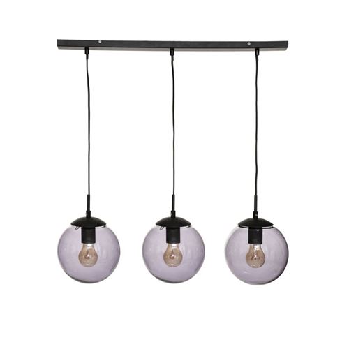 Suspension Verre Fumé X3 Liam Atmosphera - Noir