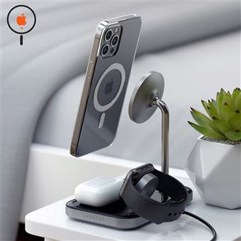 Accezz Chargeur sans fil Qi Desk pour iPhone 15 Pro - Chargeur