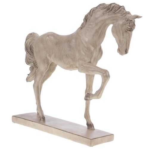 Non Communiqué Beige Statue : Cheval Sur Socle Crème 55 Cm - Amadeus - Crème / Ivoire - Résine