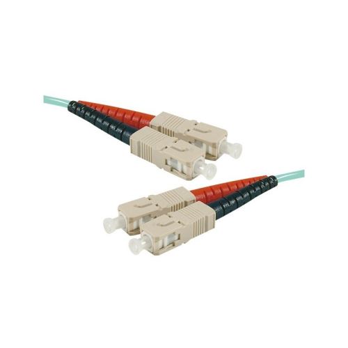 Jarretière optique duplex multimode OM3 50/125 SC-UPC/SC-UPC aqua - 0,5 m