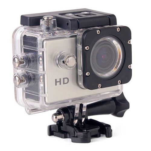 Mini Caméra Sport HD 1080P Étanche 30M Écran Photos Vidéo Angle 140° Argent 32Go YONIS