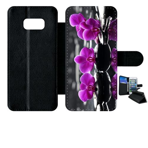 Etui À Rabat Samsung Galaxy S8+ Plus Orchide Violette Fond Gris