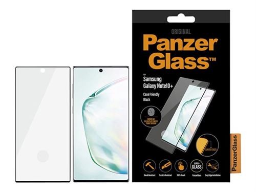 PanzerGlass Case Friendly - Protection d'écran pour téléphone portable - glass - couleur de cadre black - pour Samsung Galaxy Note10+