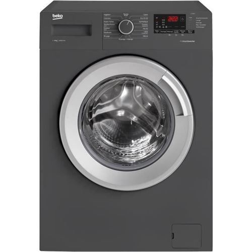 Beko LLF08A5 - Machine à laver - largeur : 60 cm - profondeur : 59 cm - hauteur : 84 cm - chargement frontal - 55 litres - 8 kg - 1400 tours/min - anthracite/argenté
