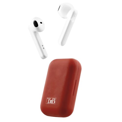 T'nB SHINY - Werkelijk draadloze koptelefoon met micro - inwendig - Bluetooth - rood