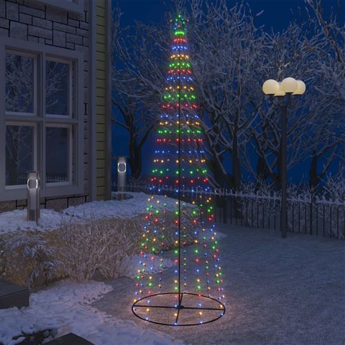 vidaXL Sapin de Noël cône 330 LED colorées 100x300 cm
